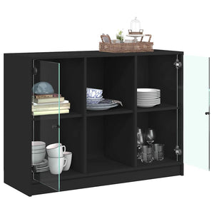 Schwarzes Sideboard 102 cm Holzwerkstoff