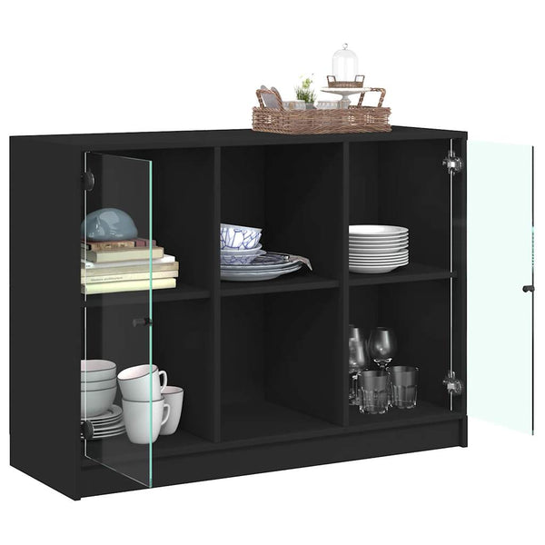 Schwarzes Sideboard 102 cm Holzwerkstoff
