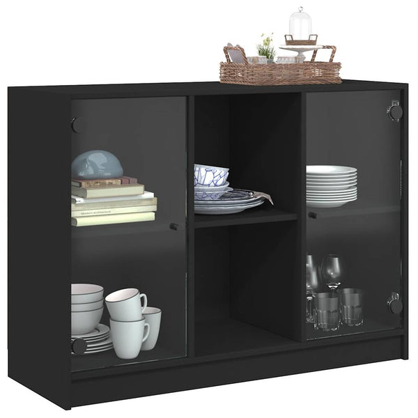 Schwarzes Sideboard 102 cm Holzwerkstoff