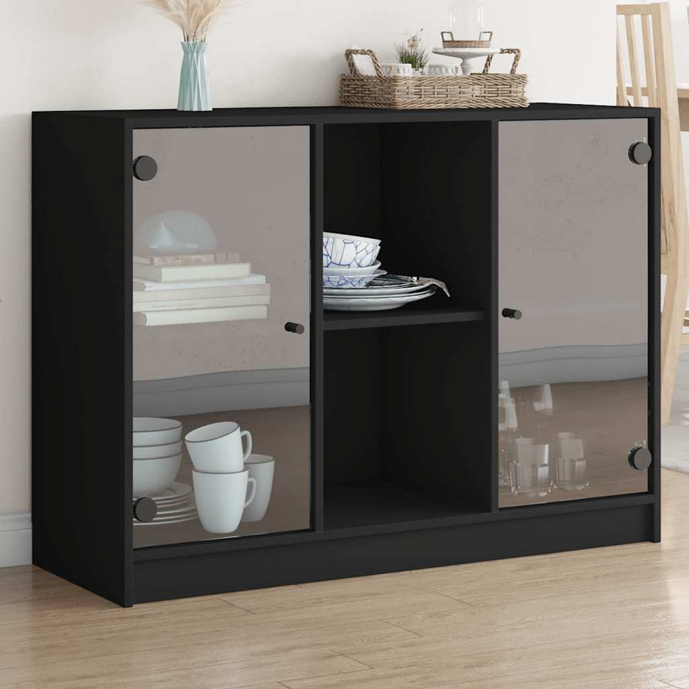 Schwarzes Sideboard 102 cm Holzwerkstoff