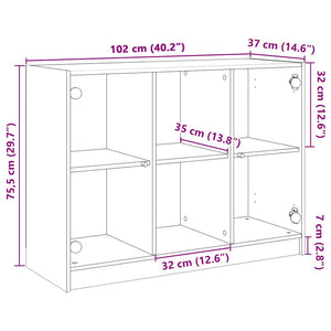 Grau Sonoma Sideboard 102 cm