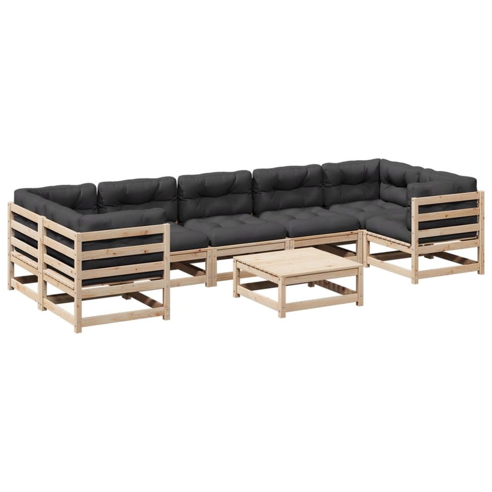 8-teilige Garten Sofagarnitur Kiefer Massivholz