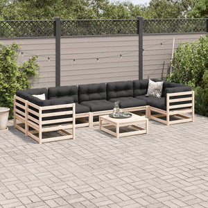 8-teilige Garten Sofagarnitur Kiefer Massivholz