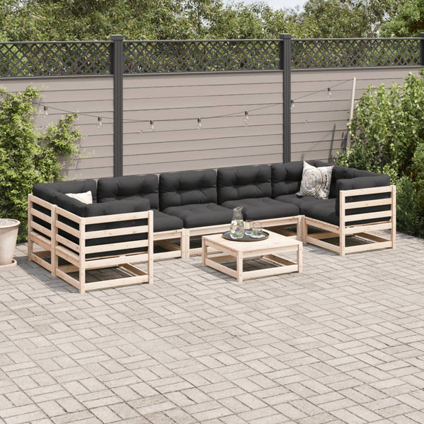 8-teilige Garten Sofagarnitur Kiefer Massivholz