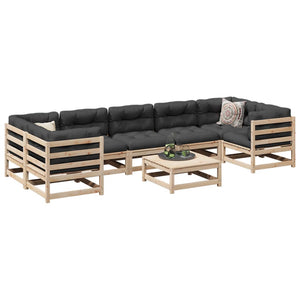8-teilige Garten Sofagarnitur Kiefer Massivholz