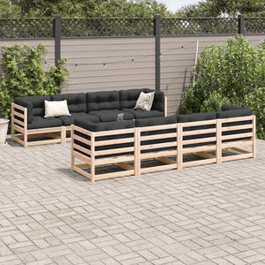 9-teilige Garten Sofagarnitur Kiefer Massivholz