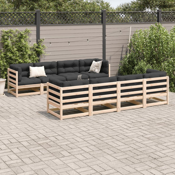 9-teilige Garten Sofagarnitur Kiefer Massivholz
