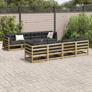 9-teilige Garten Sofagarnitur Kiefer Imprägniert