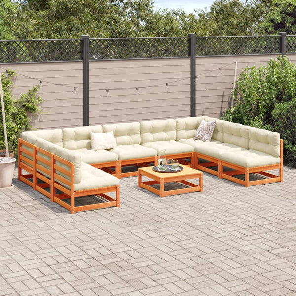10-teilige Garten Sofagarnitur Kiefer Massivholz