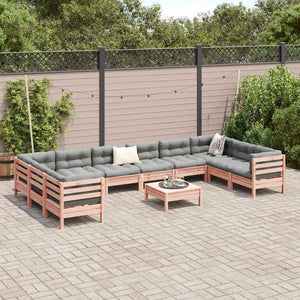 11-tlg. Garten Sofagarnitur Douglasie mit Kissen