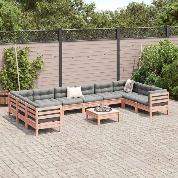 11-tlg. Garten Sofagarnitur Douglasie mit Kissen