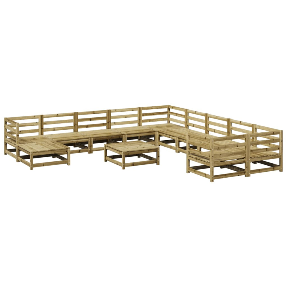 12-teilige Garten Sofagarnitur Kiefer Imprägniert