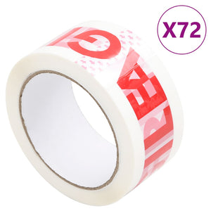 vidaXL Ruban adhésif 72 pcs. avec inscription FRAGILE Blanc 48 mm x 66 m