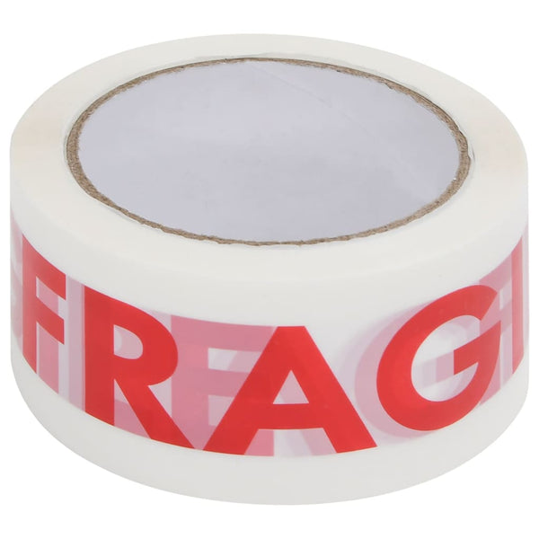 vidaXL Ruban adhésif 72 pcs. avec inscription FRAGILE Blanc 48 mm x 66 m