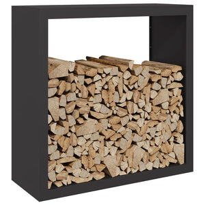 Schwarzes Brennholzregal aus Stahl, 100x40x100 cm