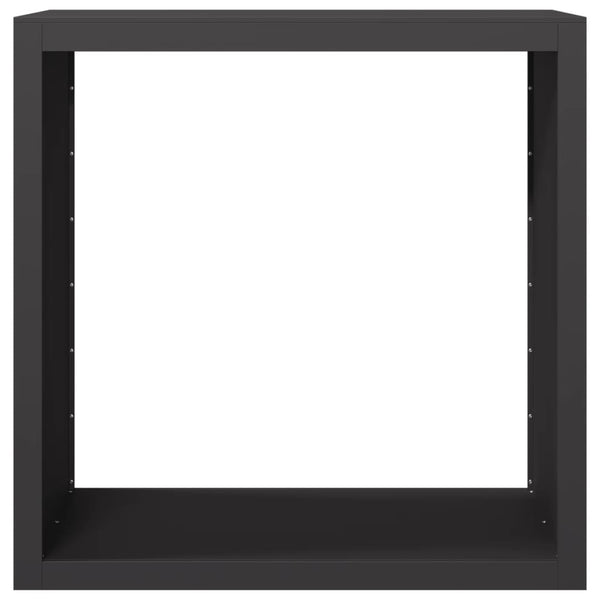 Schwarzes Brennholzregal aus Stahl, 100x40x100 cm