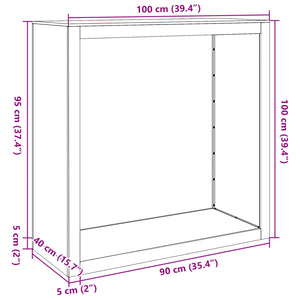 Brennholzregal Stahl Anthrazit 100x100 cm