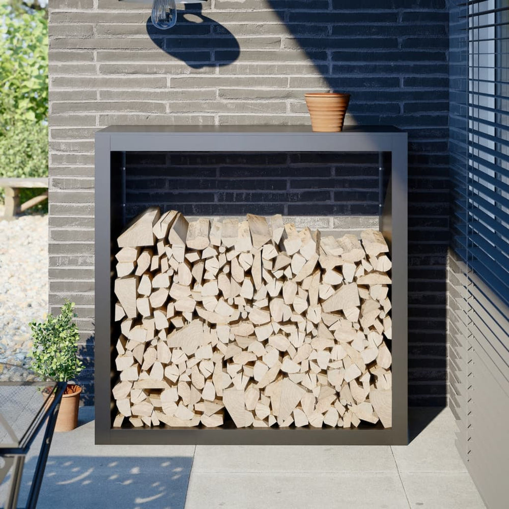 Brennholzregal Stahl Anthrazit 100x100 cm