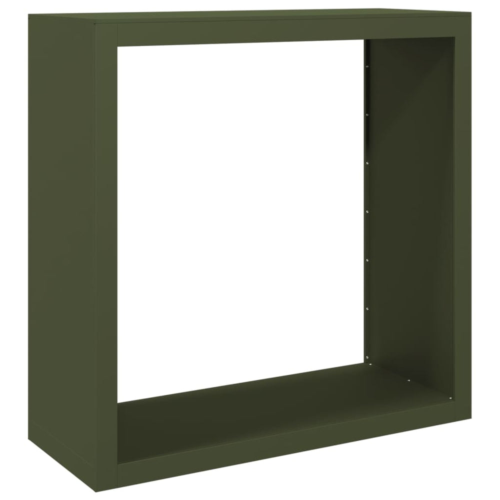 Brennholzregal Grün Stahl 100x40x100 cm
