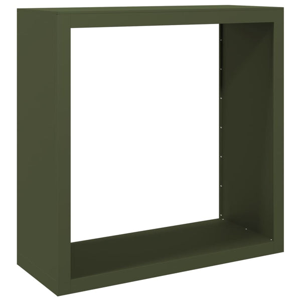 Brennholzregal Grün Stahl 100x40x100 cm