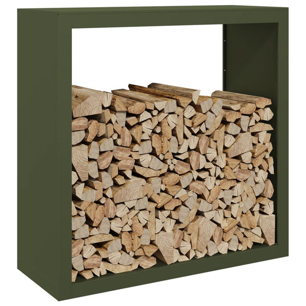Brennholzregal Grün Stahl 100x40x100 cm