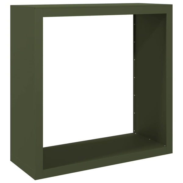 Brennholzregal Grün Stahl 100x40x100 cm