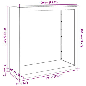 Brennholzregal aus verzinktem Stahl 100x100 cm