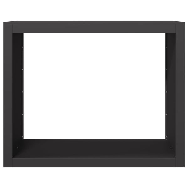 Schwarzes Brennholzregal aus Stahl, 100x40x80 cm