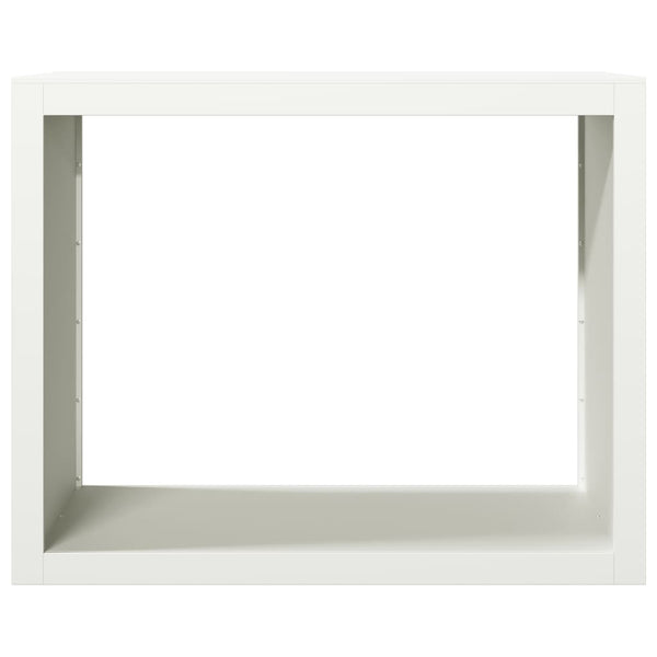 Weißes Stahl Brennholzregal 100x40x80 cm