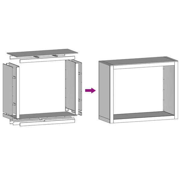 Brennholzregal Anthrazit Stahl 100x40x80 cm