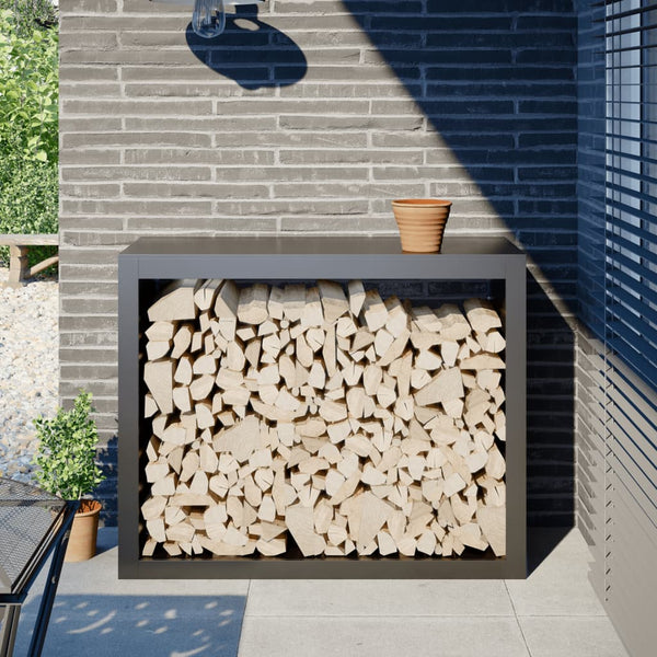 Brennholzregal Anthrazit Stahl 100x40x80 cm