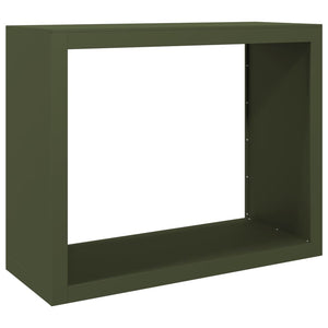 Grünes Brennholzregal Stahl 100x40x80 cm
