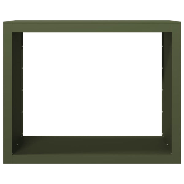 Grünes Brennholzregal Stahl 100x40x80 cm