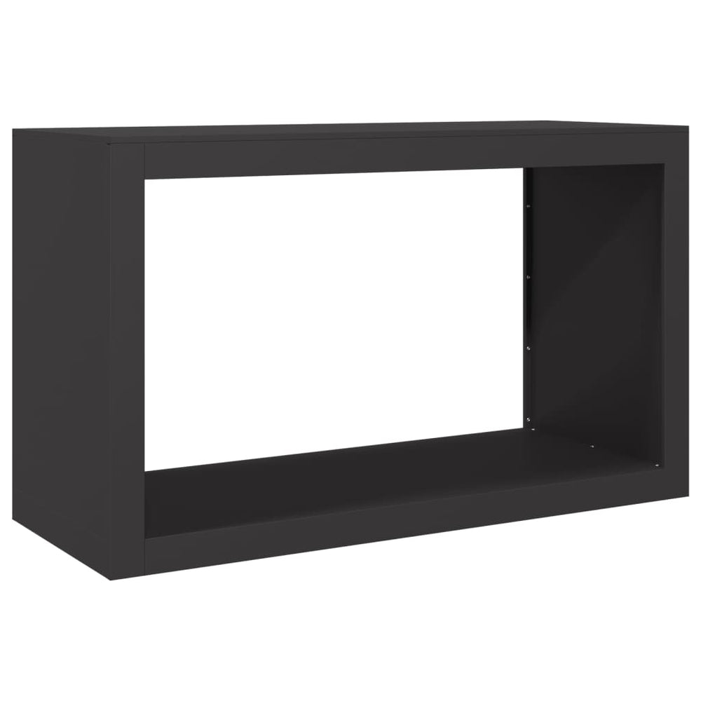 Schwarzes Brennholzregal aus Stahl, 100x40x60 cm