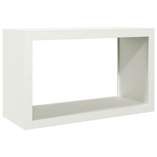 Weißes Brennholzregal aus Stahl, 100x40x60 cm