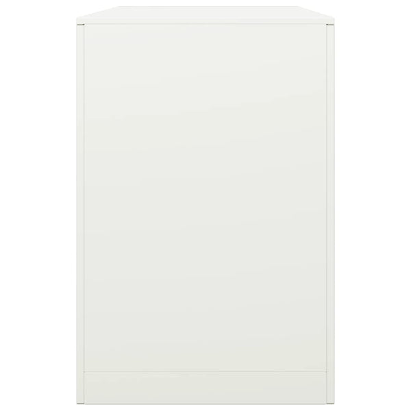 Weißes Brennholzregal aus Stahl, 100x40x60 cm