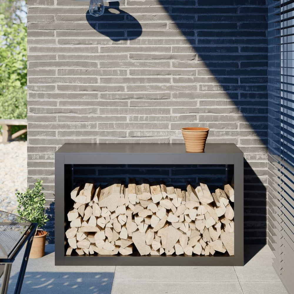 Brennholzregal Anthrazit Stahl 100x40x60 cm