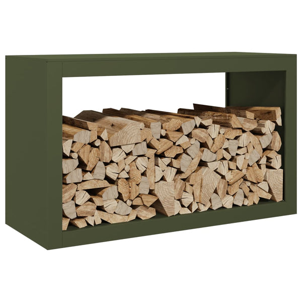 Brennholzregal Grün Stahl 100x40x60 cm