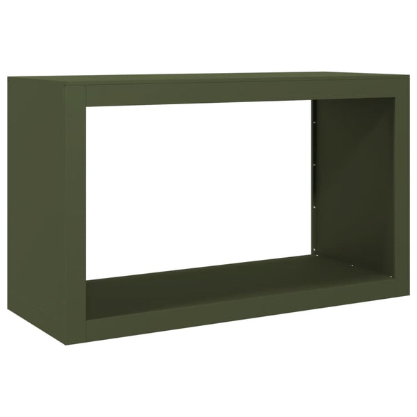 Brennholzregal Grün Stahl 100x40x60 cm
