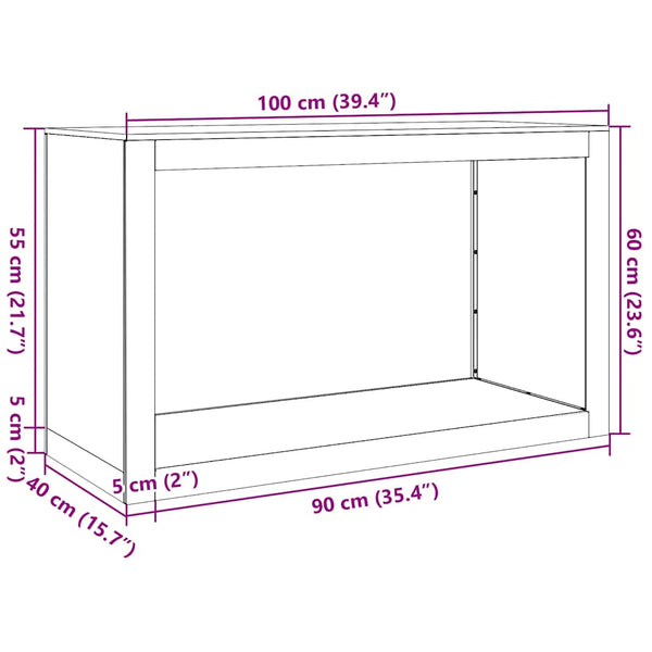 Brennholzregal Verzinkt 100x40x60cm