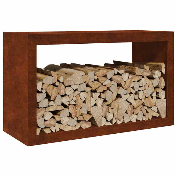 Brennholzregal aus wetterfestem Stahl 100x60cm