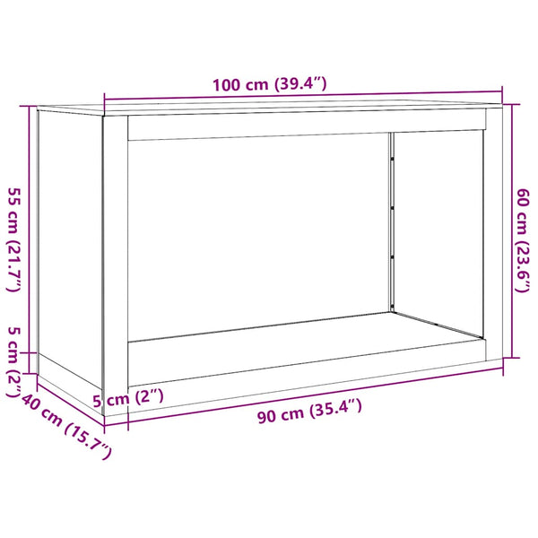 Brennholzregal aus wetterfestem Stahl 100x60cm