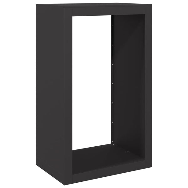Brennholzregal Schwarz Stahl 60x40x100cm
