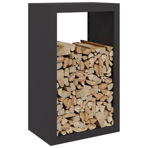 Brennholzregal Schwarz Stahl 60x40x100cm
