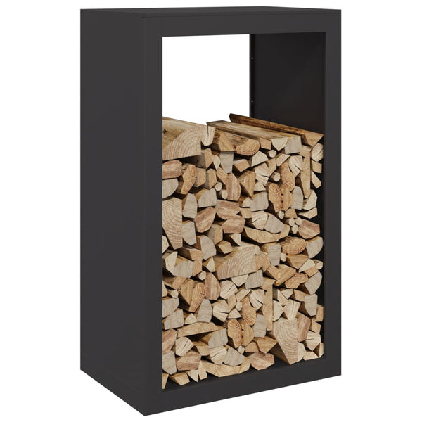 Brennholzregal Schwarz Stahl 60x40x100cm