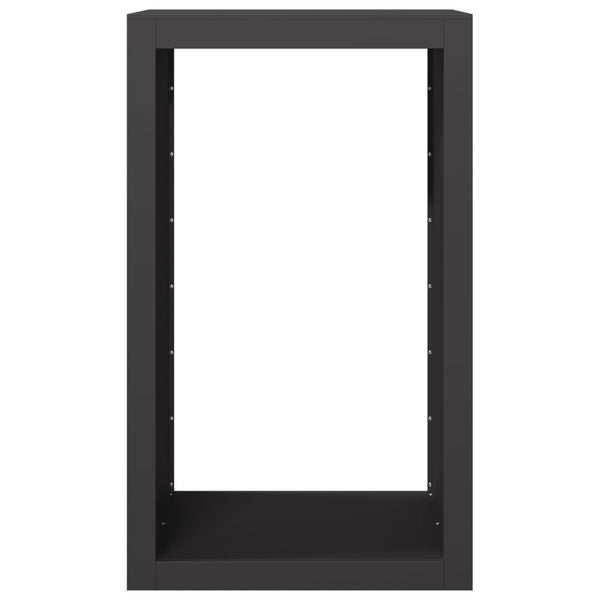 Brennholzregal Schwarz Stahl 60x40x100cm