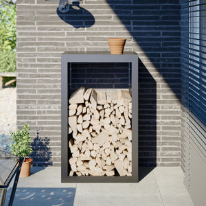 Anthrazit Brennholzregal Stahl 60x40x100cm