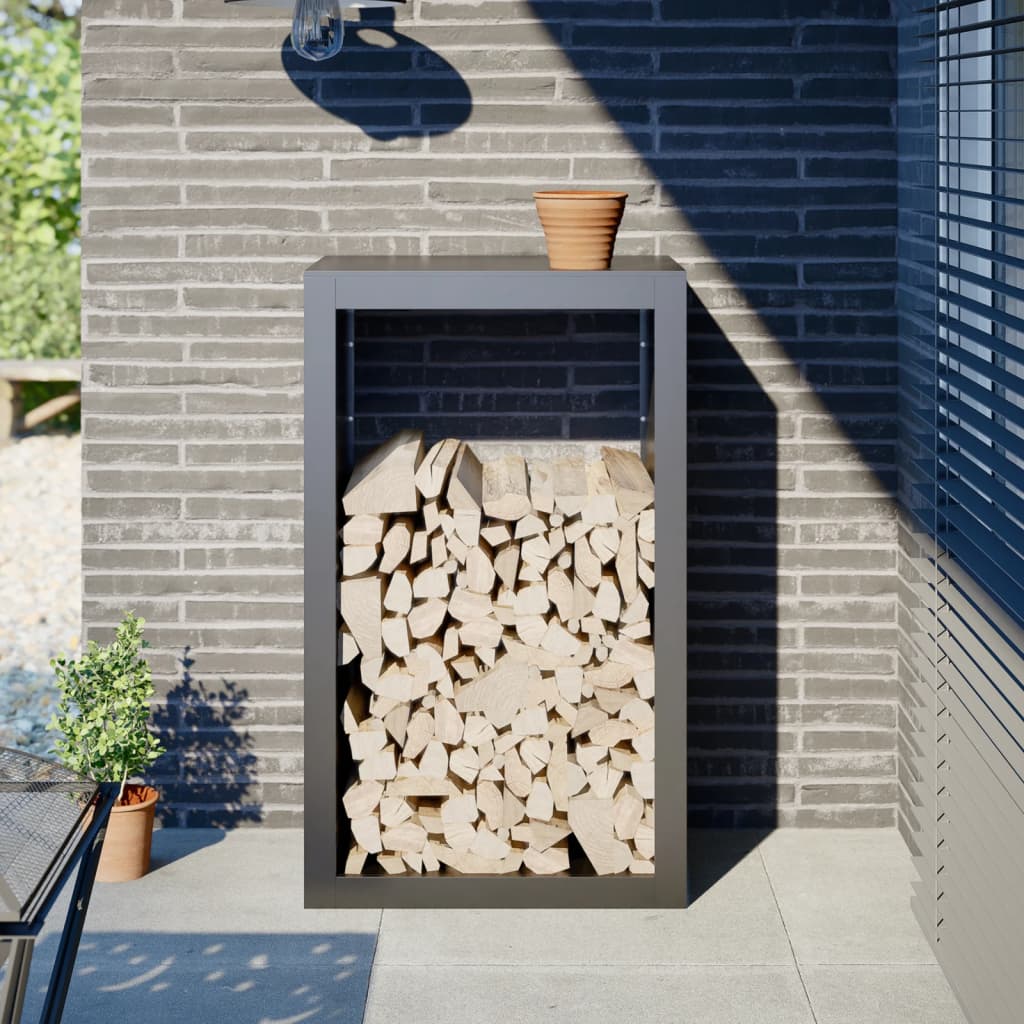 Anthrazit Brennholzregal Stahl 60x40x100cm