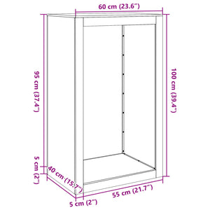 Edelstahl Brennholzregal 60x40x100cm