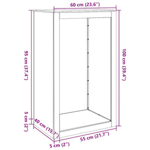 Brennholzregal Verzinkt 60x40x100cm